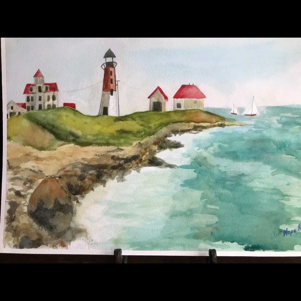 Lighthouse Scene Print from Original Watercolor